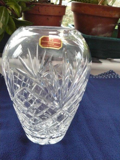Preview of the first image of Royal Doulton International Crystal Cut Glass Temple vase.
