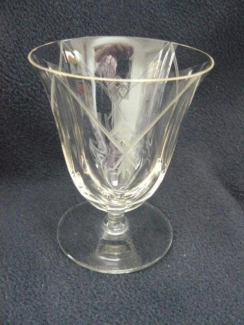 Image 2 of 1900s flared cut glass rummer shape glass Short stem