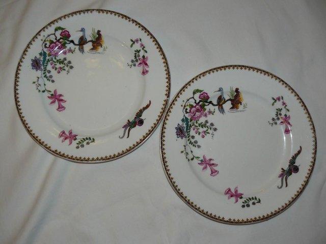 Preview of the first image of 2 Paragon Star china plates: Birds & flowers Pattern 6072.