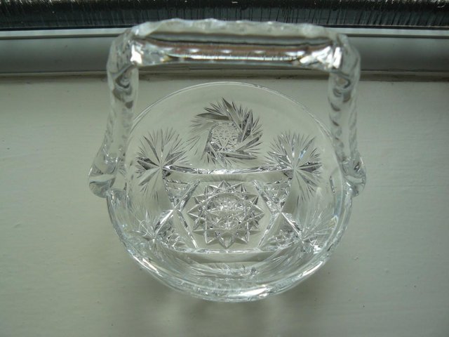 Image 9 of Vintage cut glass candy/posy basket The Royal Collection