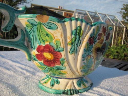 Image 2 of Vase Italian Earthenware Hand Decorated Glazed Vase (Italy 1