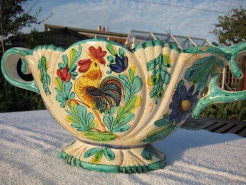 Image 5 of Vase Italian Earthenware Hand Decorated Glazed Vase (Italy 1