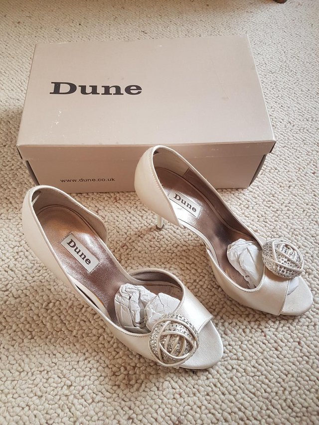 Image 3 of Dune Cream Stiletto Dress Shoes, Size 6