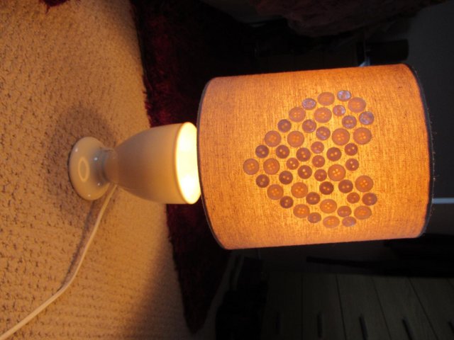 Preview of the first image of 1980's BHS Lamp Base Plus Modern BUTTON HEART Shade.