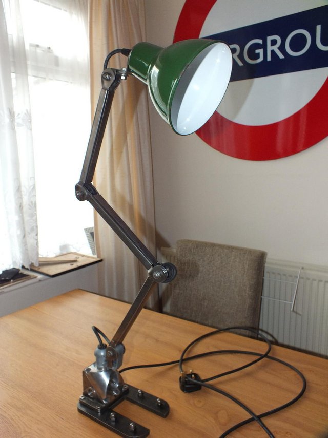 Preview of the first image of Vintage 50s factory lamp in great condition.