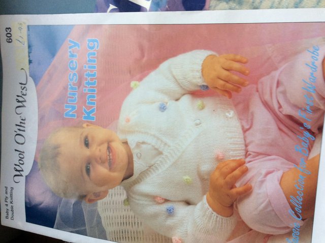 Image 3 of Baby knitting patterns, double knit wool and needles