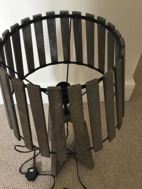 Image 3 of Stylish grey wooden table lamp