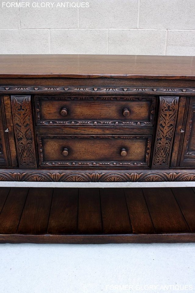 Image 16 of A TITCHMARSH AND GOODWIN CARVED OAK SIDEBOARD DRESSER BASE