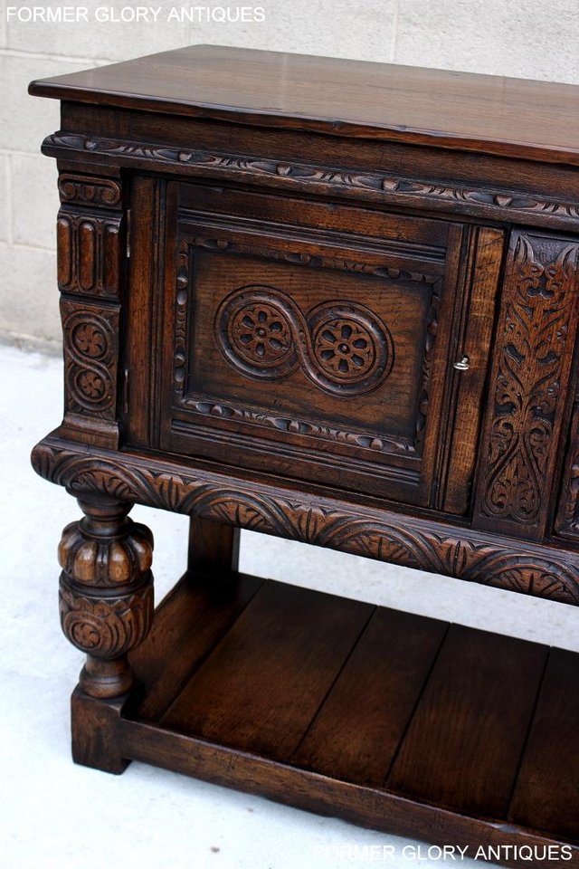 Image 18 of A TITCHMARSH AND GOODWIN CARVED OAK SIDEBOARD DRESSER BASE
