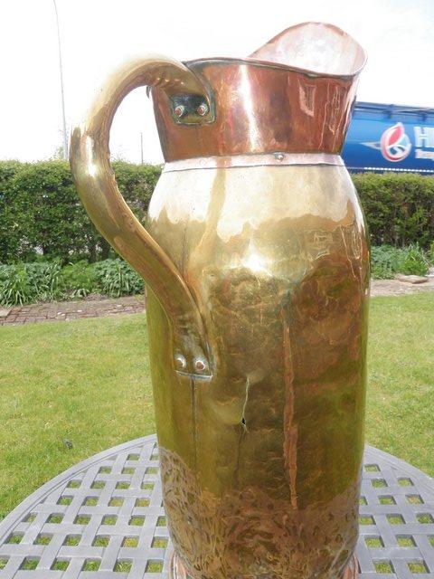 Preview of the first image of Unusual Large COPPER and BRASS JUG.