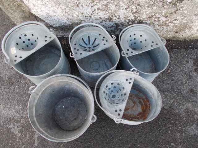 Image 6 of Old Galvanised mop buckets garden planters from £10 each