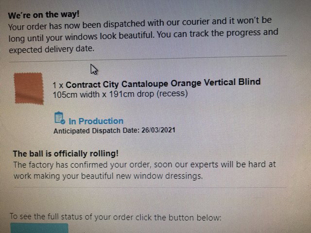Image 2 of Blinds2go Contract City Cantaloupe Orange Vertical Blind