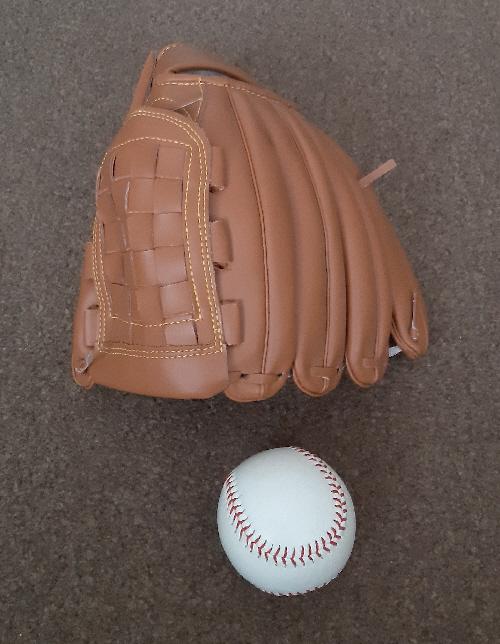 Preview of the first image of New Crane Left Handed 12" Baseball Glove And Ball Set.