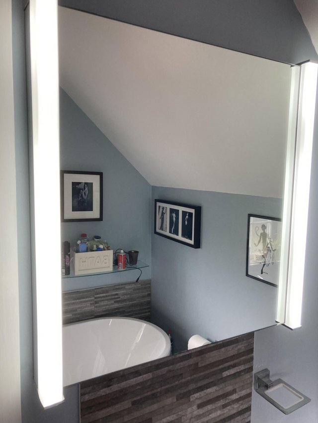 Preview of the first image of LED bathroom mirror with shaver socket.