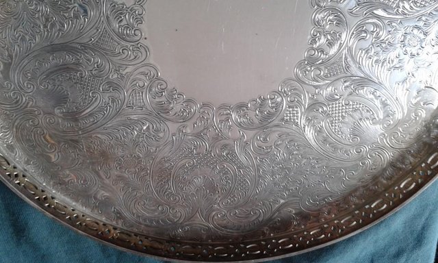 Image 3 of Silver plate on copper Cocktail tray,Mappin & Webb