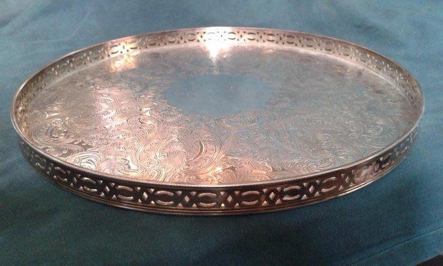 Preview of the first image of Silver plate on copper Cocktail tray,Mappin & Webb.