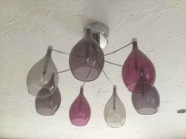 Preview of the first image of Ceiling Light with different colour glass shades.