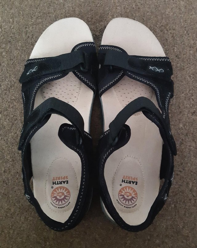 Image 3 of Womens New Earth Spirit "Frisco" Black Sandals - Size 9