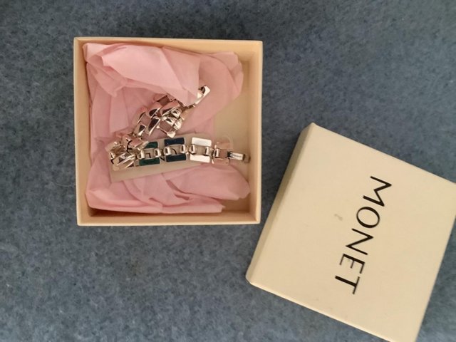 Image 3 of Monet Silver Tone bracelet . Beautiful!