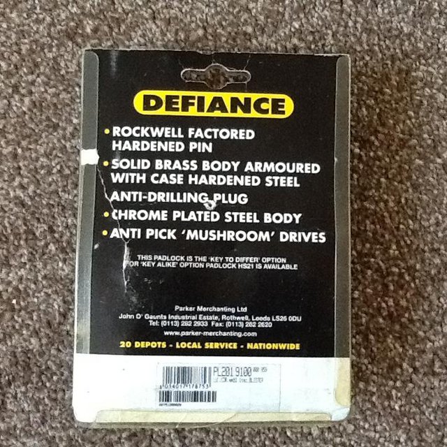Image 2 of DEFIANCE ARMOURED PADLOCK HS20