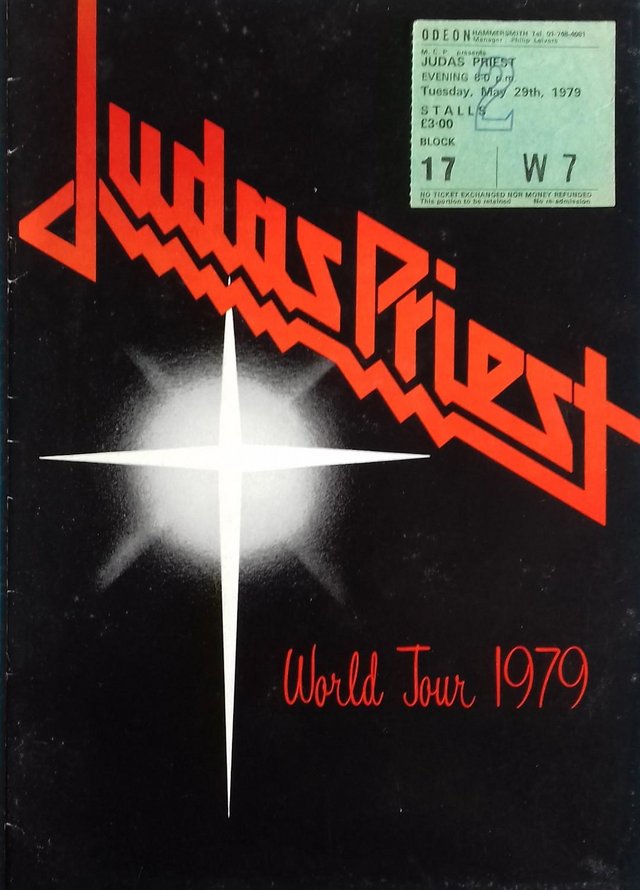 Preview of the first image of 1979 Judas Priest World Tour Programme + concert stub..