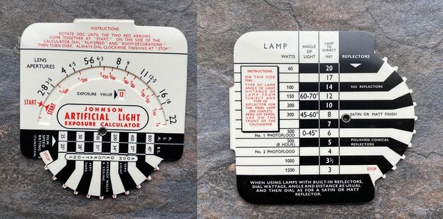 Preview of the first image of Vintage Artificial Light Calculator BW- Johnson of Hendon.