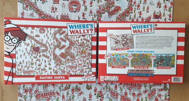 Preview of the first image of 1000 piece jigsaw called RACING SANTA, WHERES WALLY? by PAUL.