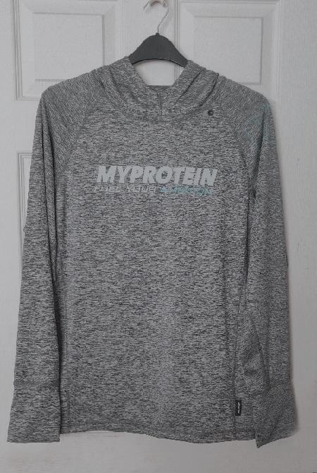 Preview of the first image of Mens My Protein Black/Grey Hoodie - Size XL.