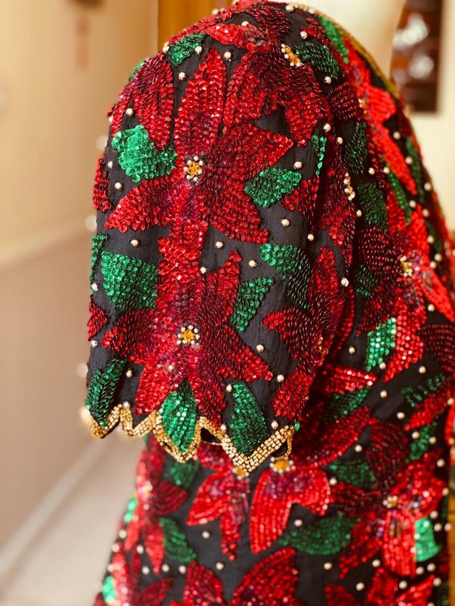 Image 2 of Gorgeous Vintage Sequin Silk Blouse Lawrence Kazar