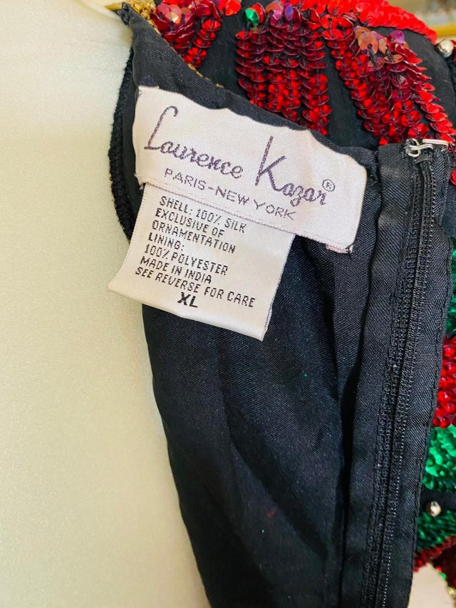 Image 3 of Gorgeous Vintage Sequin Silk Blouse Lawrence Kazar