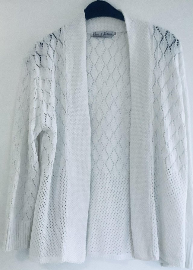 Preview of the first image of Pure & Natural White Cardigan.