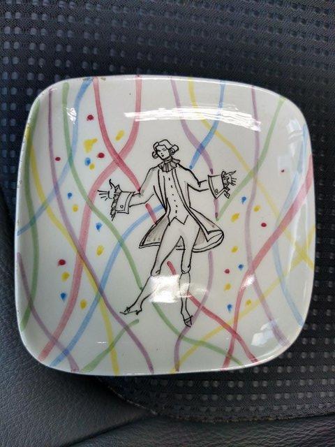 Preview of the first image of Vintage 1950/60's ACR Italy DEC.C. Hand painted trinket dish.