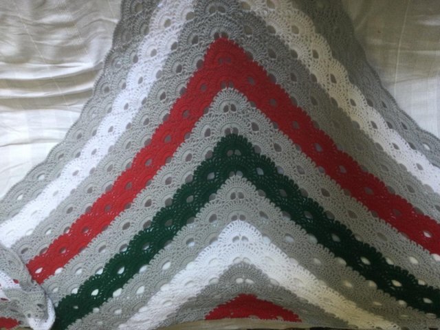 Preview of the first image of Large christmas crochet shawl.