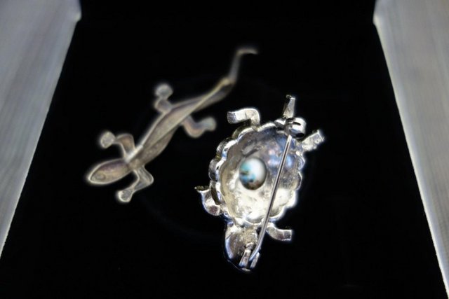 Image 2 of Lizard and Turtle Brooches