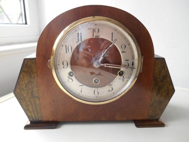 Preview of the first image of Art Deco Westminster chiming mantle clock.