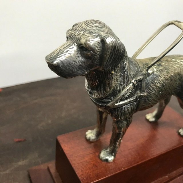 Image 2 of Labrador Blind Dog bronze silver plated