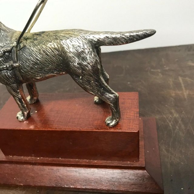 Image 3 of Labrador Blind Dog bronze silver plated