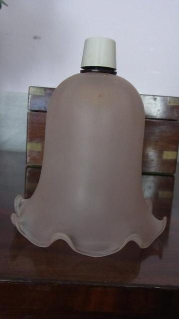 Preview of the first image of Antique Pink Frosted Glass Bell Lampshade or Light fitting.