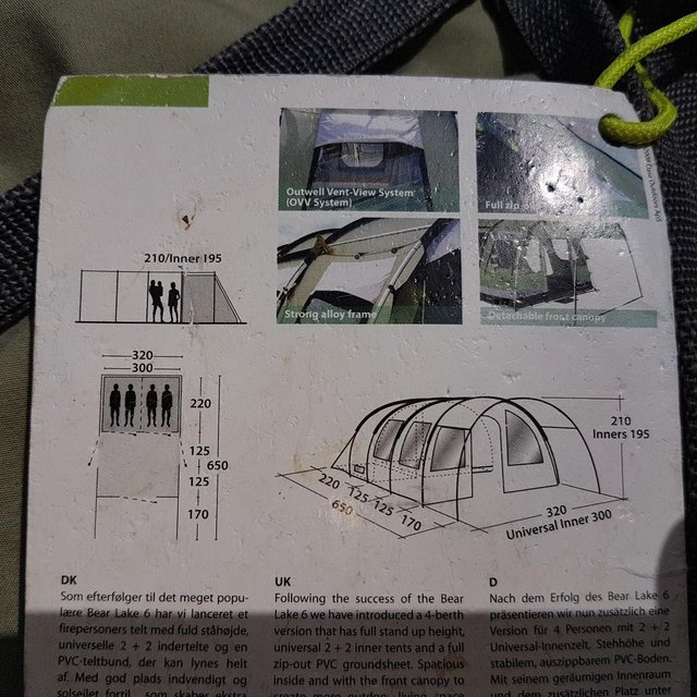 Image 2 of Outwell BearLake4 tunnel tent + Extension Unit+ Xtras