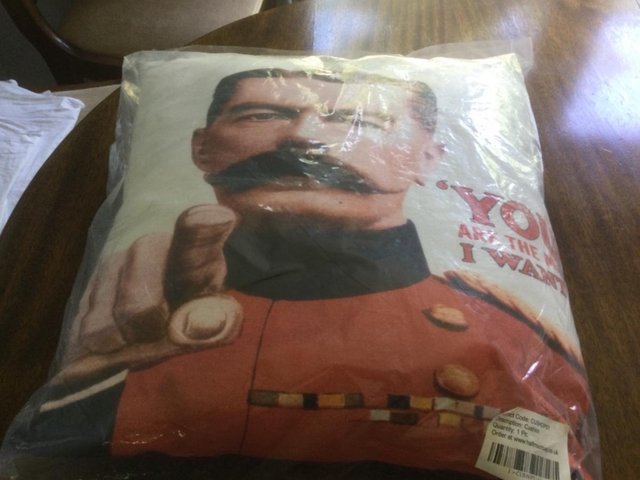 Preview of the first image of Kitchener Cushion “You are the man I want”.