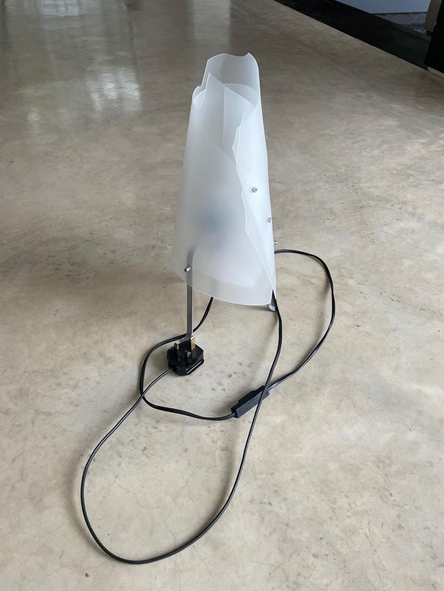 Image 3 of Side Lamp with Tripod Legs and Opaque Plastic Cone