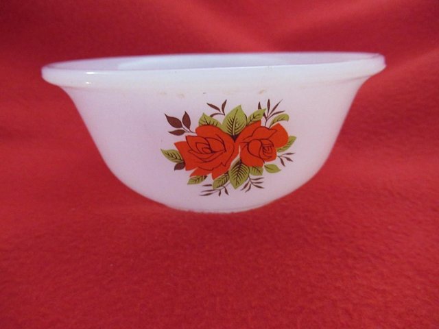 Image 2 of Phoenix Milk White Glass Small Bowl (Floral Pattern) 1970's?