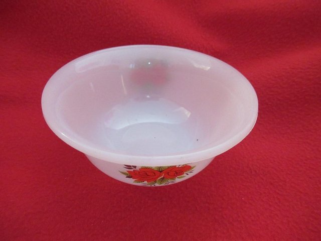 Image 3 of Phoenix Milk White Glass Small Bowl (Floral Pattern) 1970's?