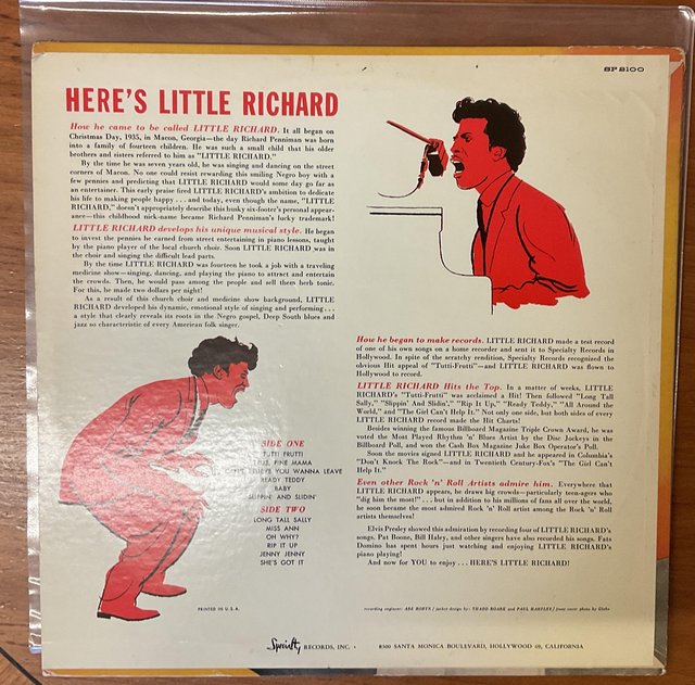 Image 2 of Here’Little Richard" LP- SPECIALTY SP 2100 - Original  mono