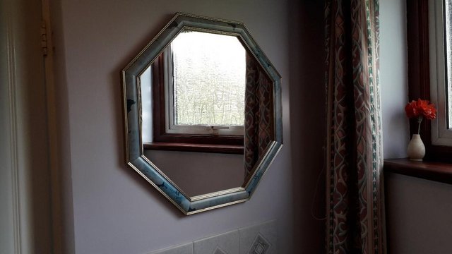 Preview of the first image of Wall Mirror 52cm diameter - Hexagonal.