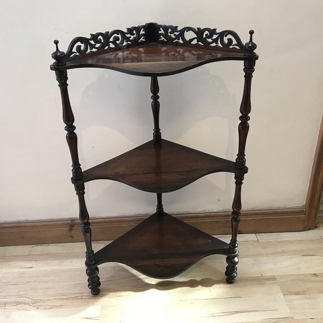 Preview of the first image of Rosewood free standing corner whatnot Victorian.