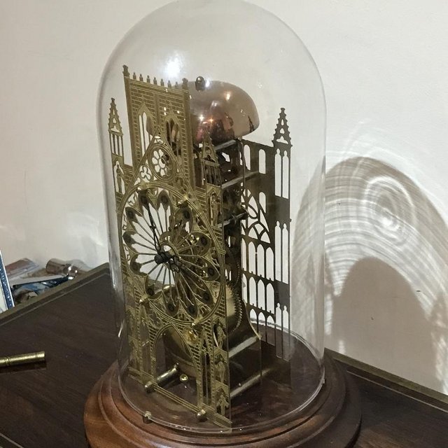 Image 3 of Cathedral skeleton glass dome clock