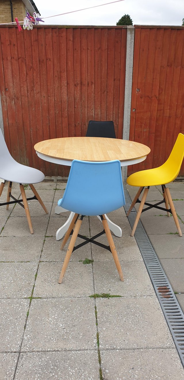 Image 6 of Modern round dining table and chairs