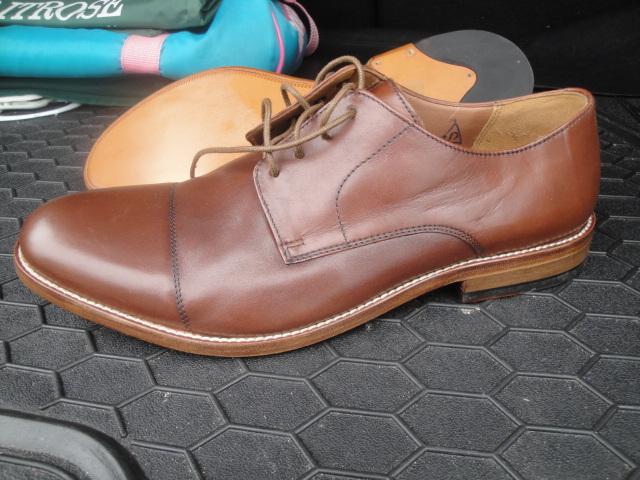 Preview of the first image of Clarks Brown All Leather Lace Up Shoes Size 11G New..