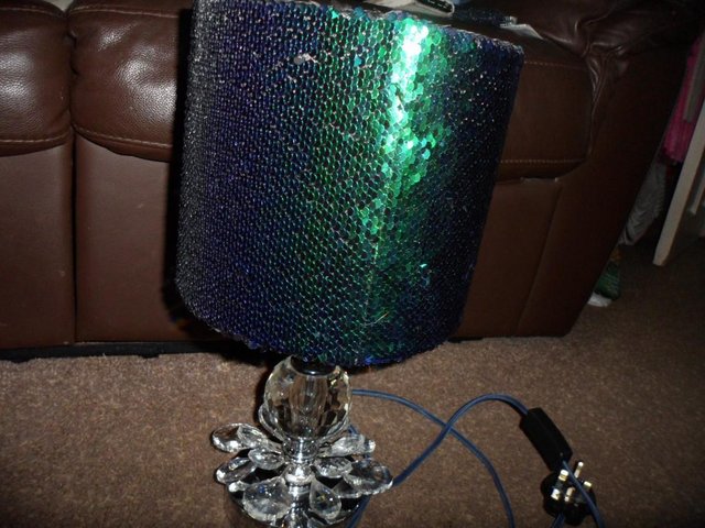 Preview of the first image of TABLE LAMP WITH SEQUINED SHADE.